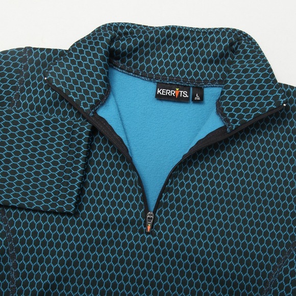 Kerrits Other - Kerrits Girls' L Activewear Top Quarter Zip Long Sleeve Teal Black Hexagon